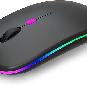 Wireless Bluetooth Mouse Rechargeable Laptop Mice with LED Use Portable