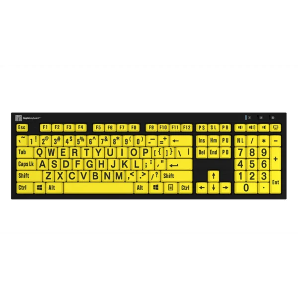 Nero LargePrint Slimline Black on Yellow Keyboard - PC